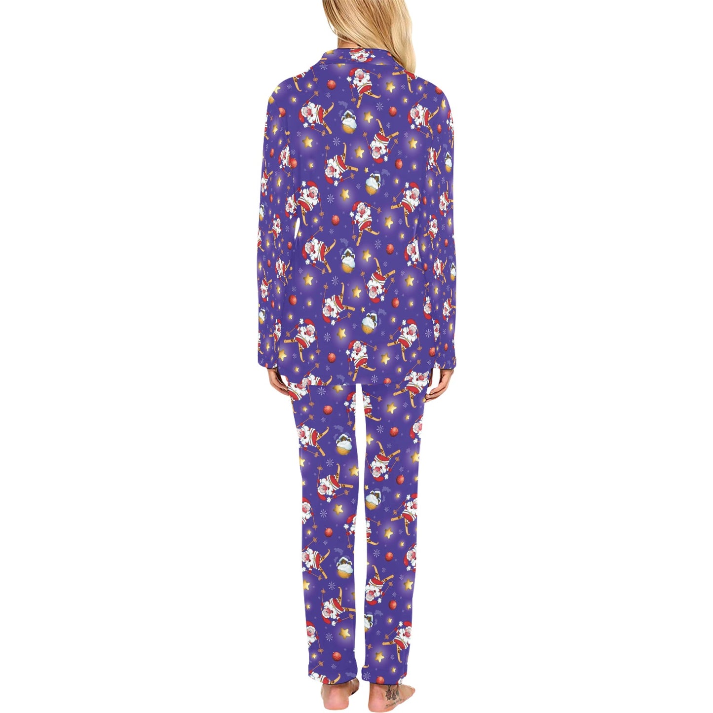 Ski Print Design LKS308 Women's Long Pajama Set