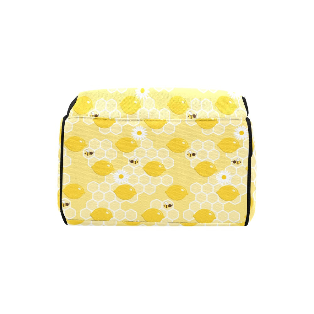 Honey Bee Honeycomb Print Design LKS3010 Diaper Bag Backpack