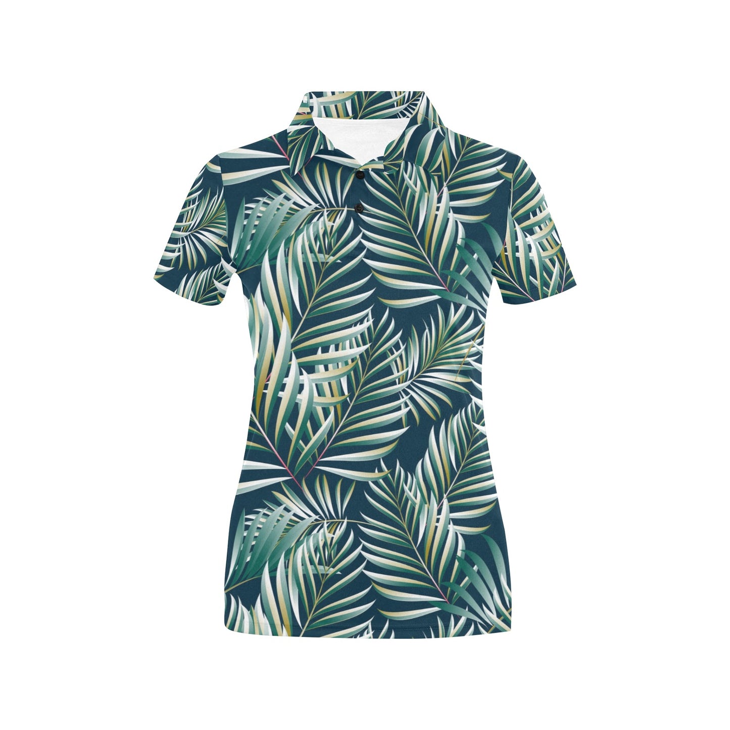 Sun Spot Tropical Palm Leaves hower Curtain Women's Polo Shirt