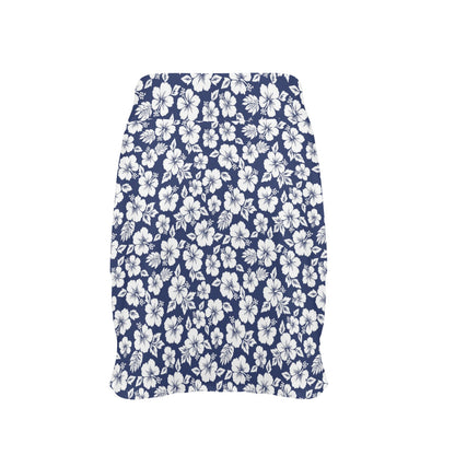 Hibiscus Blue Hawaiian Flower Style 17" Golf & Pickleball Skort with Pockets
