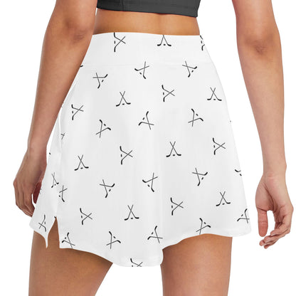 Hockey Print Design LKS304 17" Golf & Pickleball Skort with Pockets