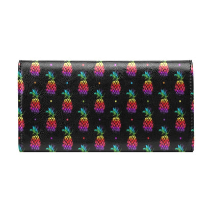 Pineapple Rainbow Dot Print Women's Trifold Wallet