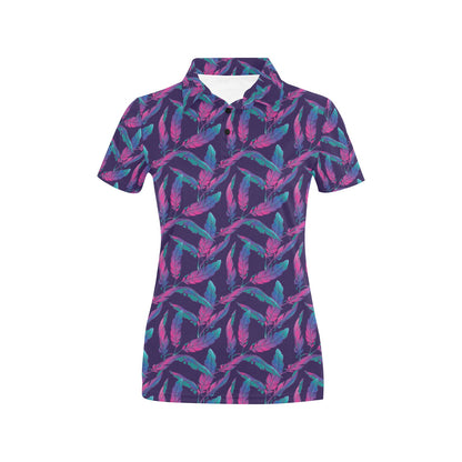 Banana Leaf Pattern Print Design 08 Women's Polo Shirt