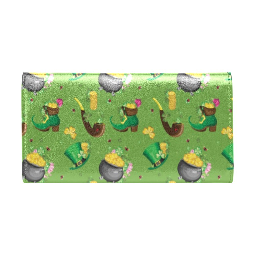 Shamrock Saint Patrick's Day Print Design LKS306 Women's Trifold Wallet