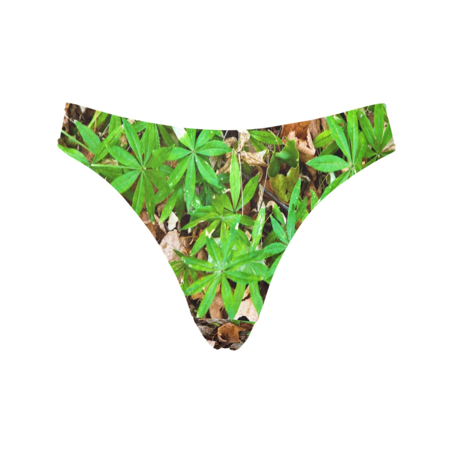 Camouflage Realistic Tree Fresh Print Women's Thongs
