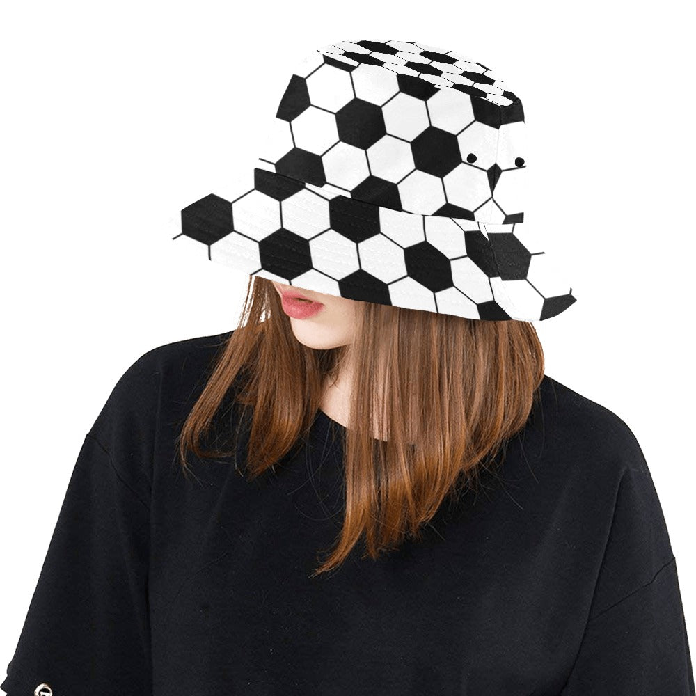 Soccer Ball Texture Print Design LKS303 Unisex Bucket Hat