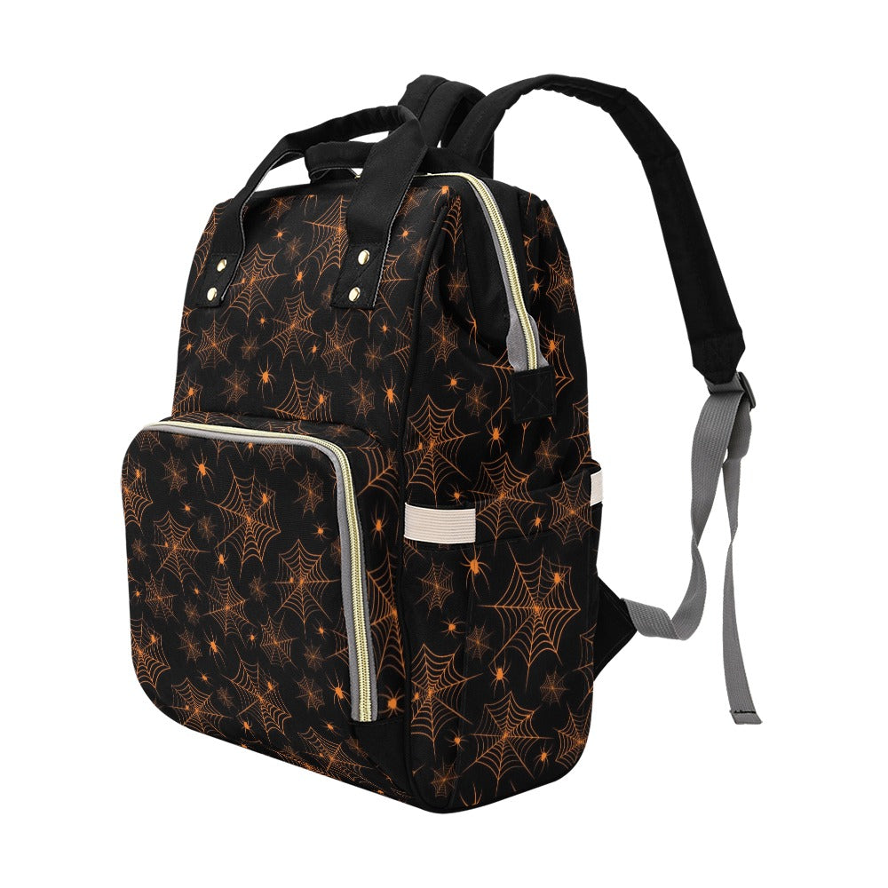 Spider Web Print Design LKS306 Diaper Bag Backpack