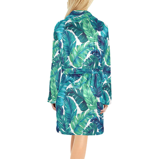 Brightness Tropical Palm Leaves Women's Fleece Robe