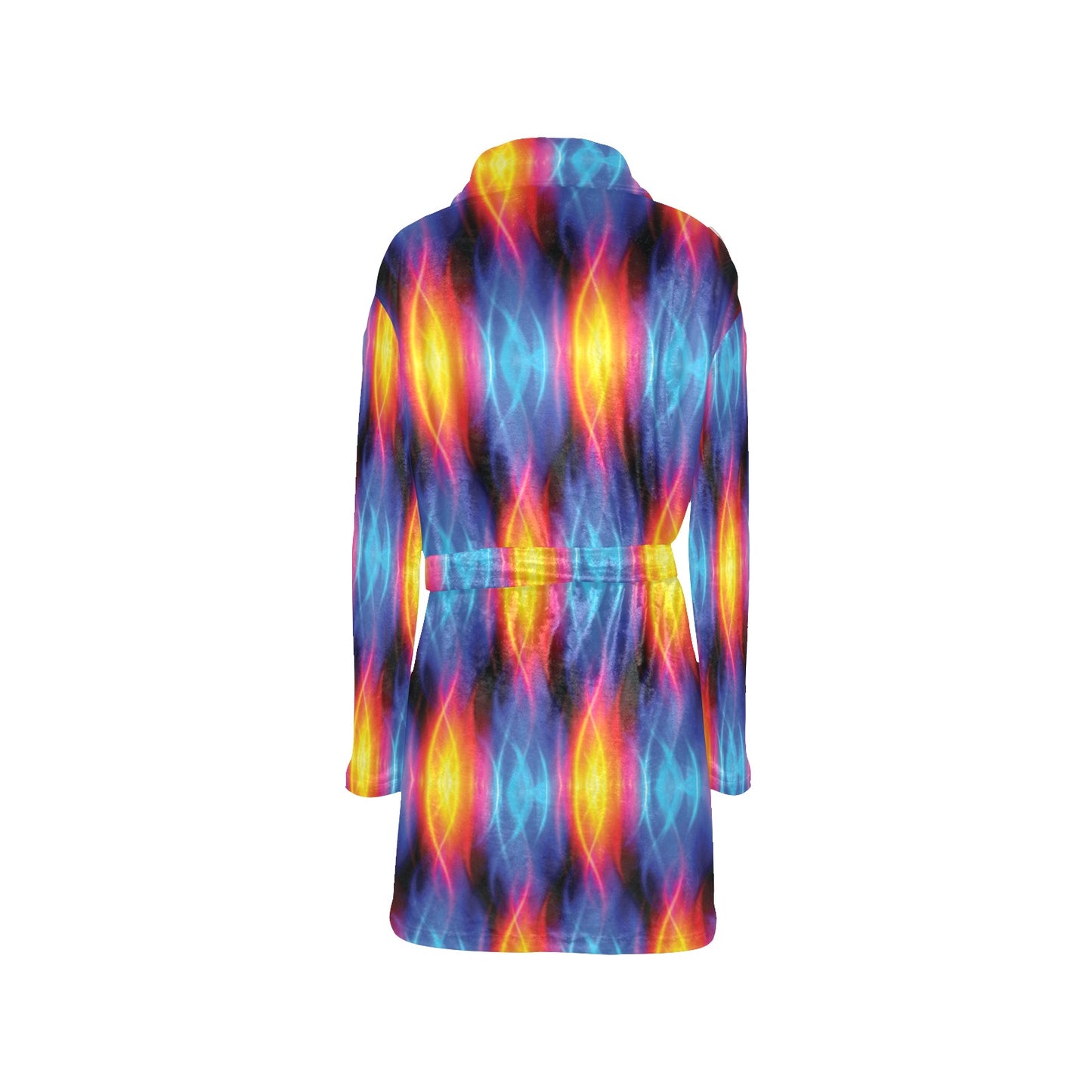 Flame Fire Blue Design Print Women's Fleece Robe