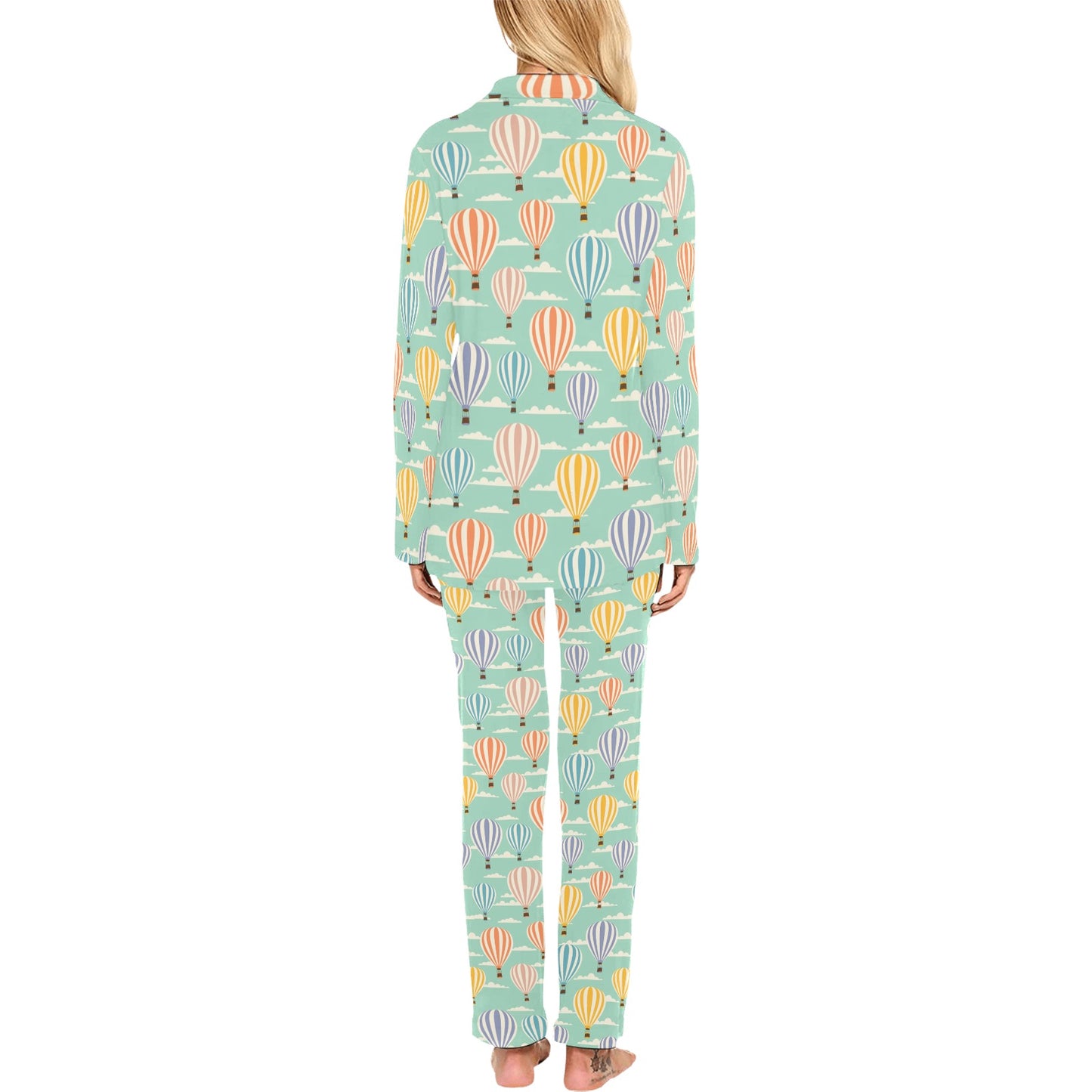 Ballon Pattern Print Design 01 Women's Long Pajama Set