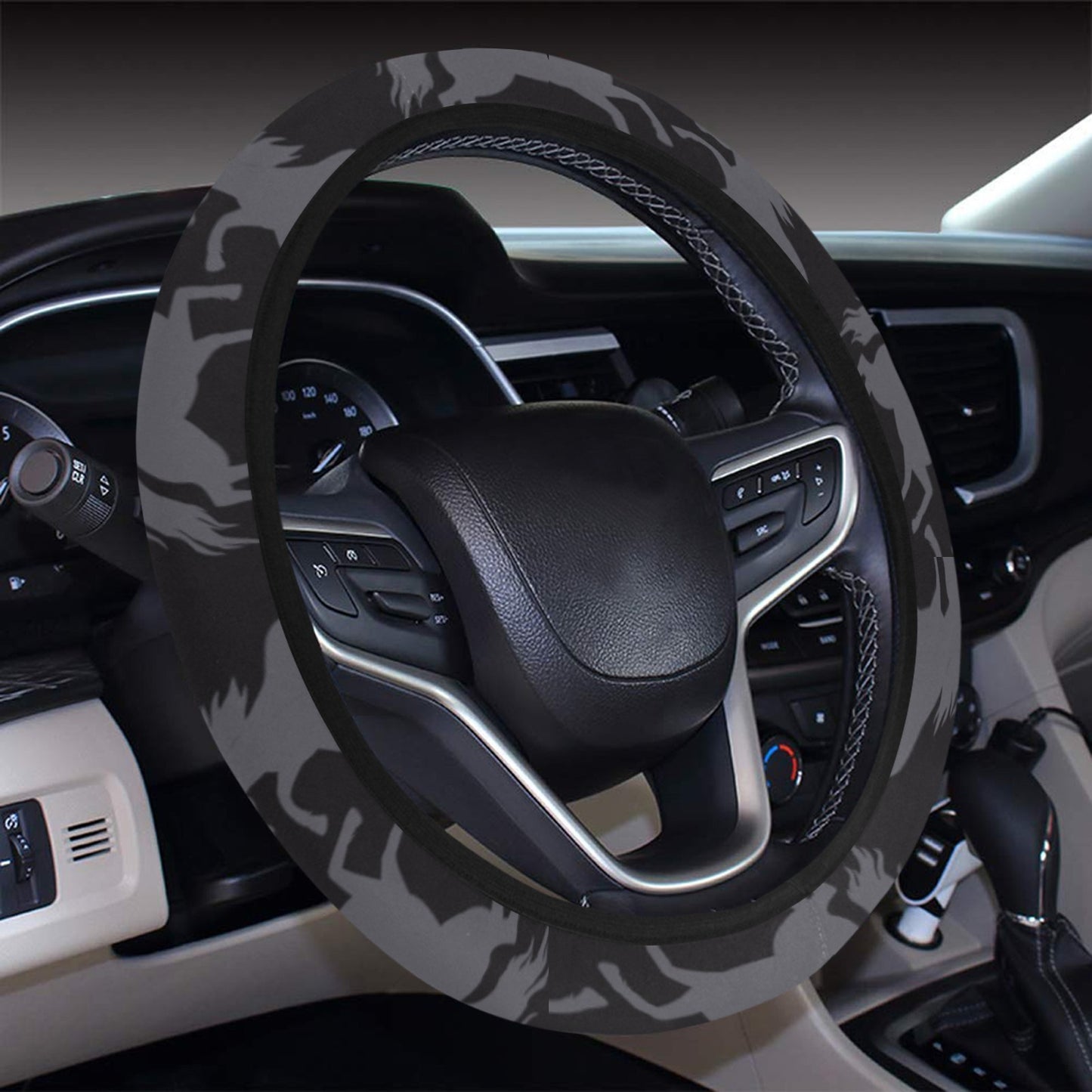 Horse Print Design LKS305 Steering Wheel Cover with Elastic Edge
