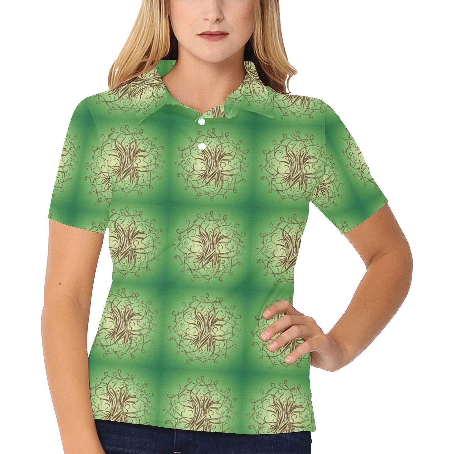 Celtic Pattern Print Design 05 Women's Polo Shirt