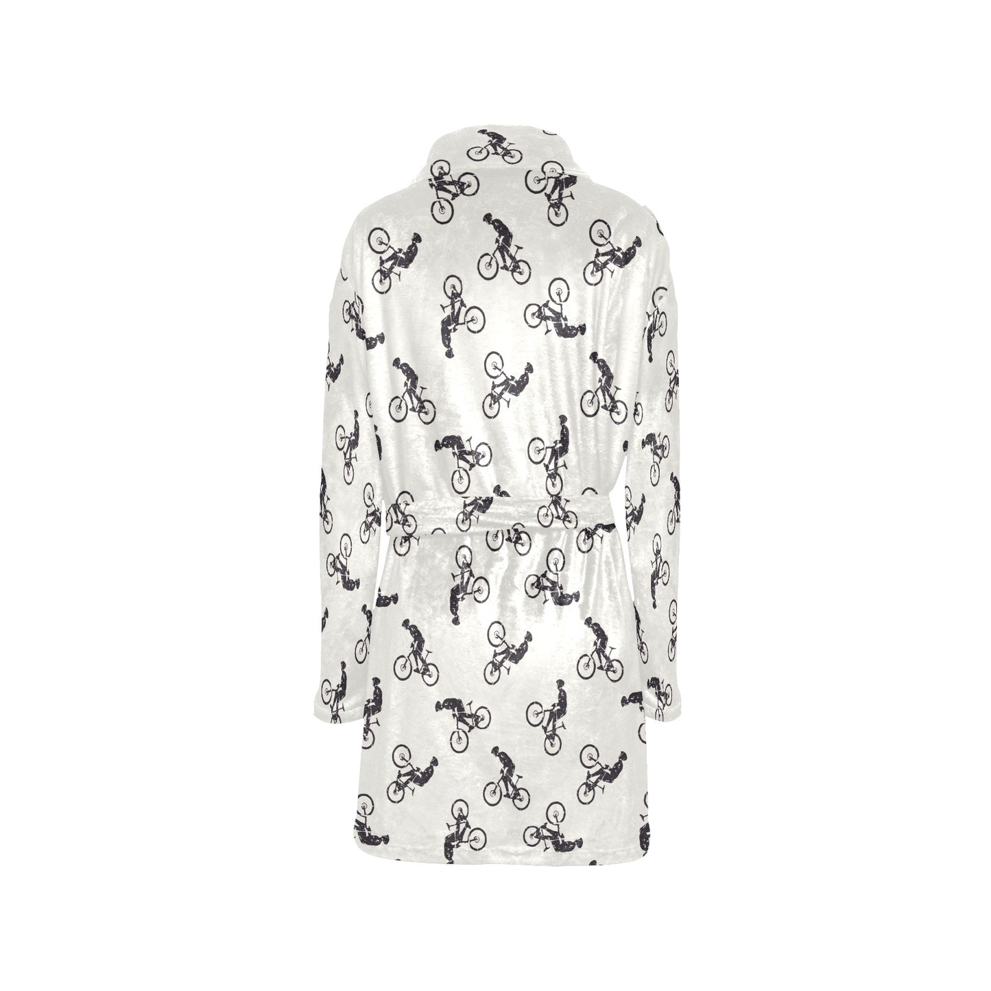 Mountain bike Pattern Print Design 01 Women's Fleece Robe