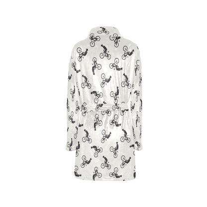 Mountain bike Pattern Print Design 01 Women's Fleece Robe
