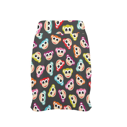 Monkey Head Design Themed Print 17" Golf & Pickleball Skort with Pockets