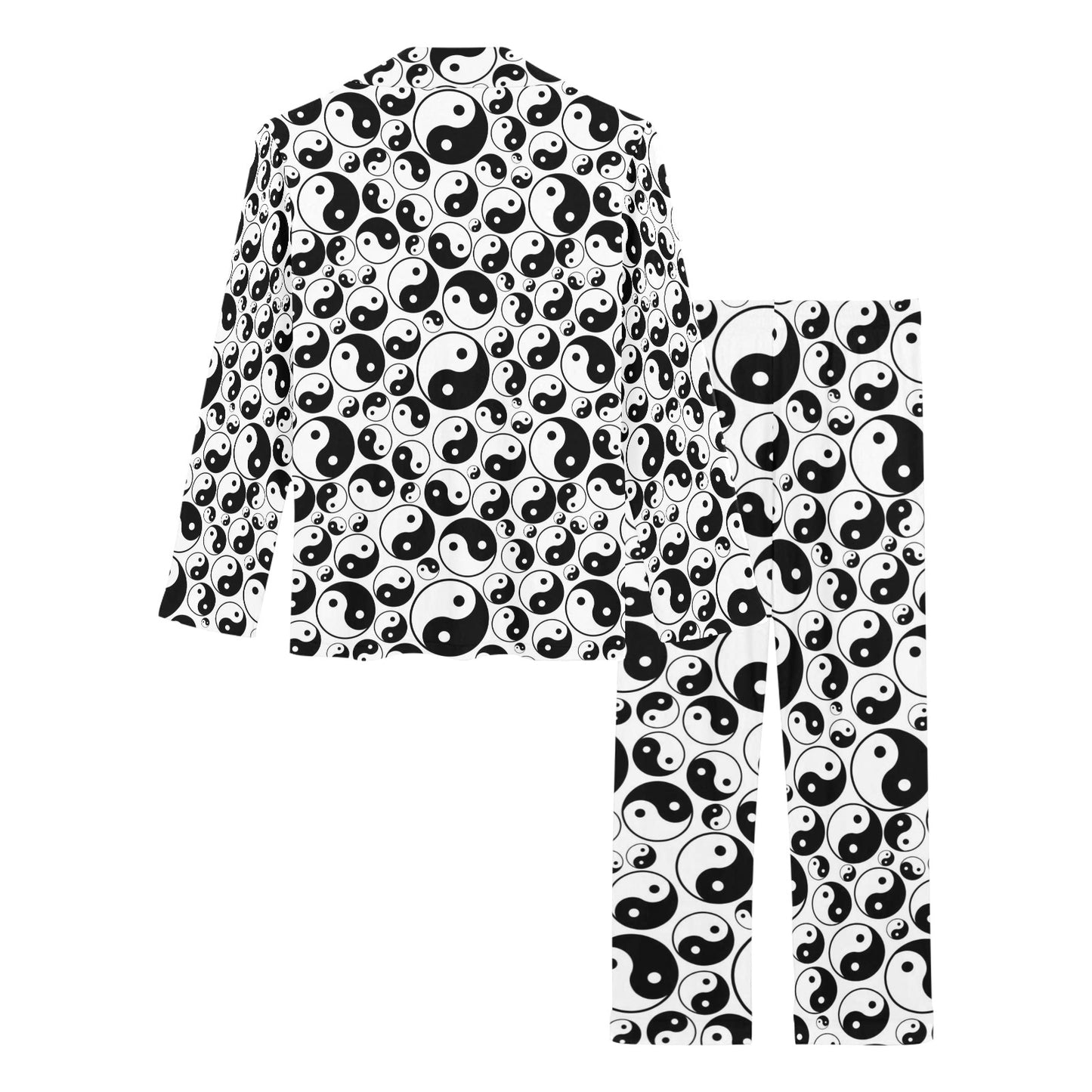 Yin Yang Print Design LKS302 Women's Long Pajama Set