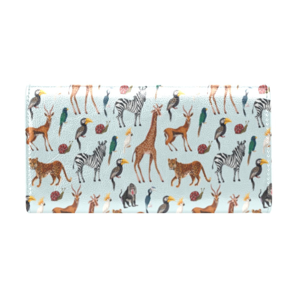 Safari Animal Print Design LKS306 Women's Trifold Wallet