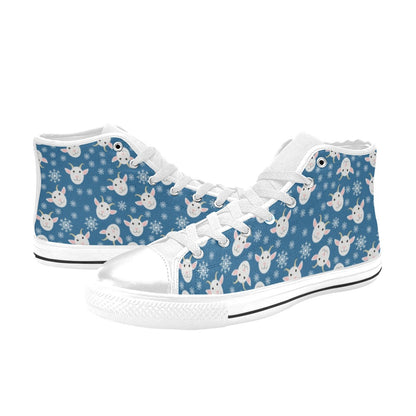 Goat Print Design LKS402 Men's High Top Canvas Shoes