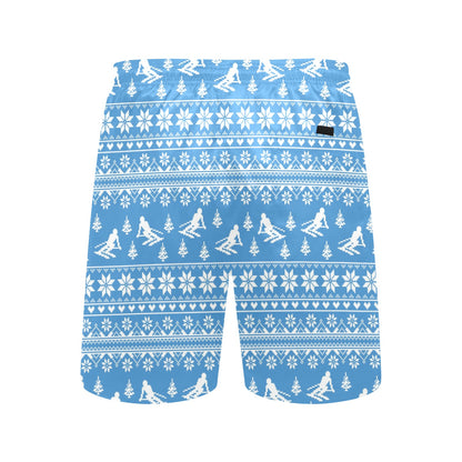 Ski Knit Pattern Print Design LKS302 Men's Swim Trunks Beach Shorts