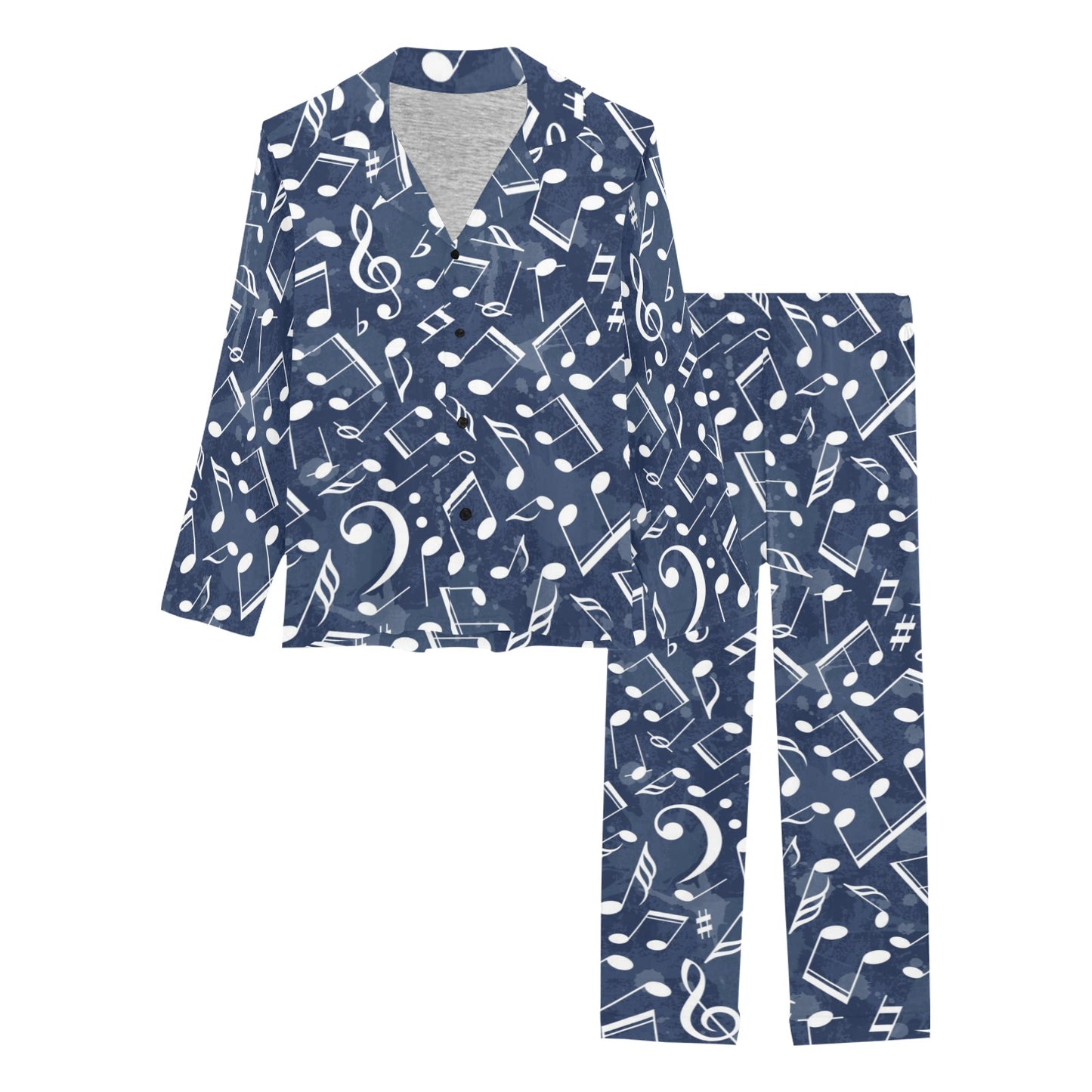 Music note Pattern Print Design A02 Women's Long Pajama Set
