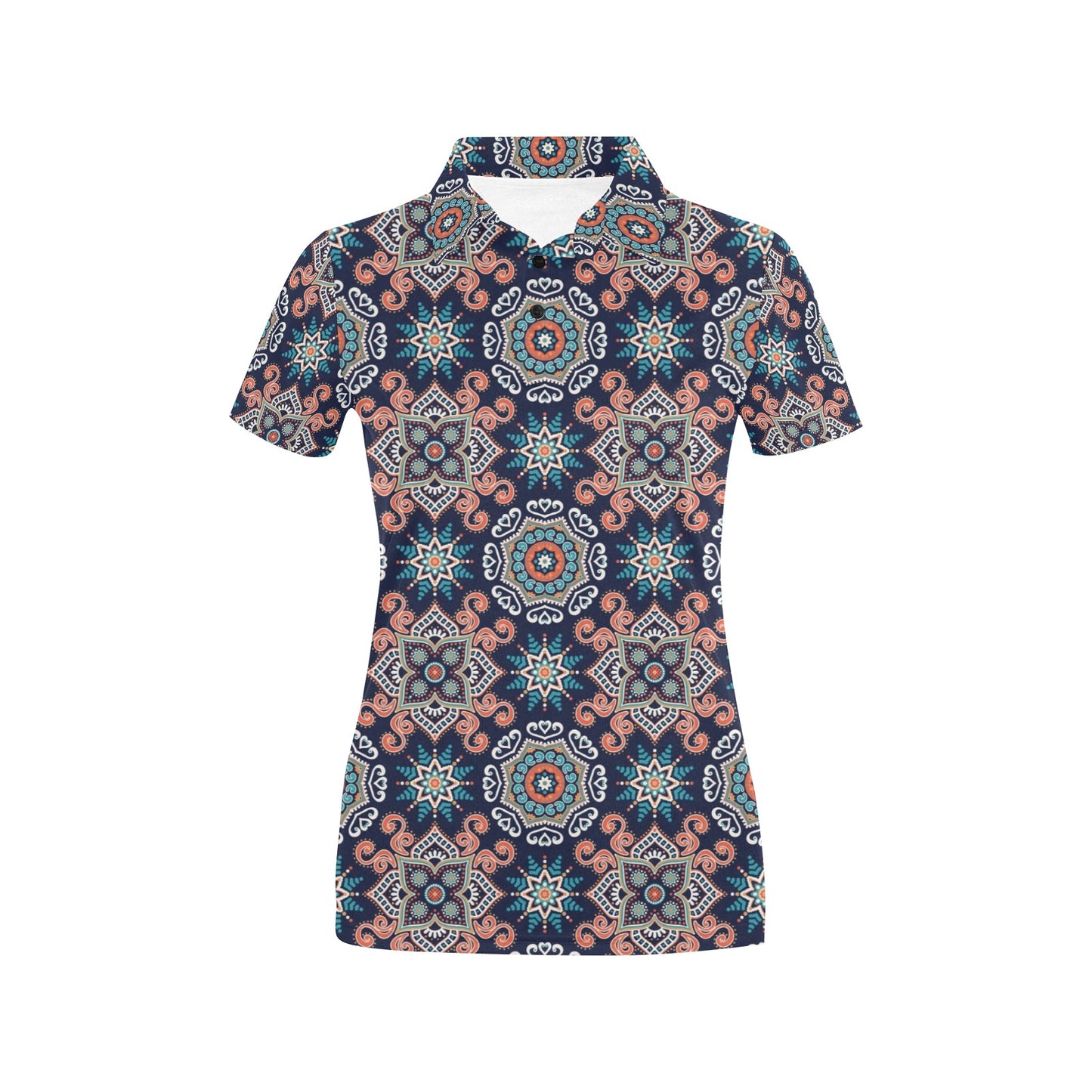Bohemian Pattern Print Design 02 Women's Polo Shirt