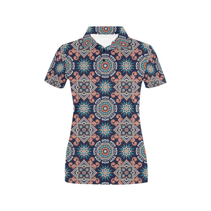 Bohemian Pattern Print Design 02 Women's Polo Shirt