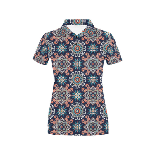 Bohemian Pattern Print Design 02 Women's Polo Shirt
