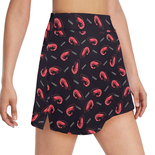Shrimp Print Design LKS302 17" Golf & Pickleball Skort with Pockets