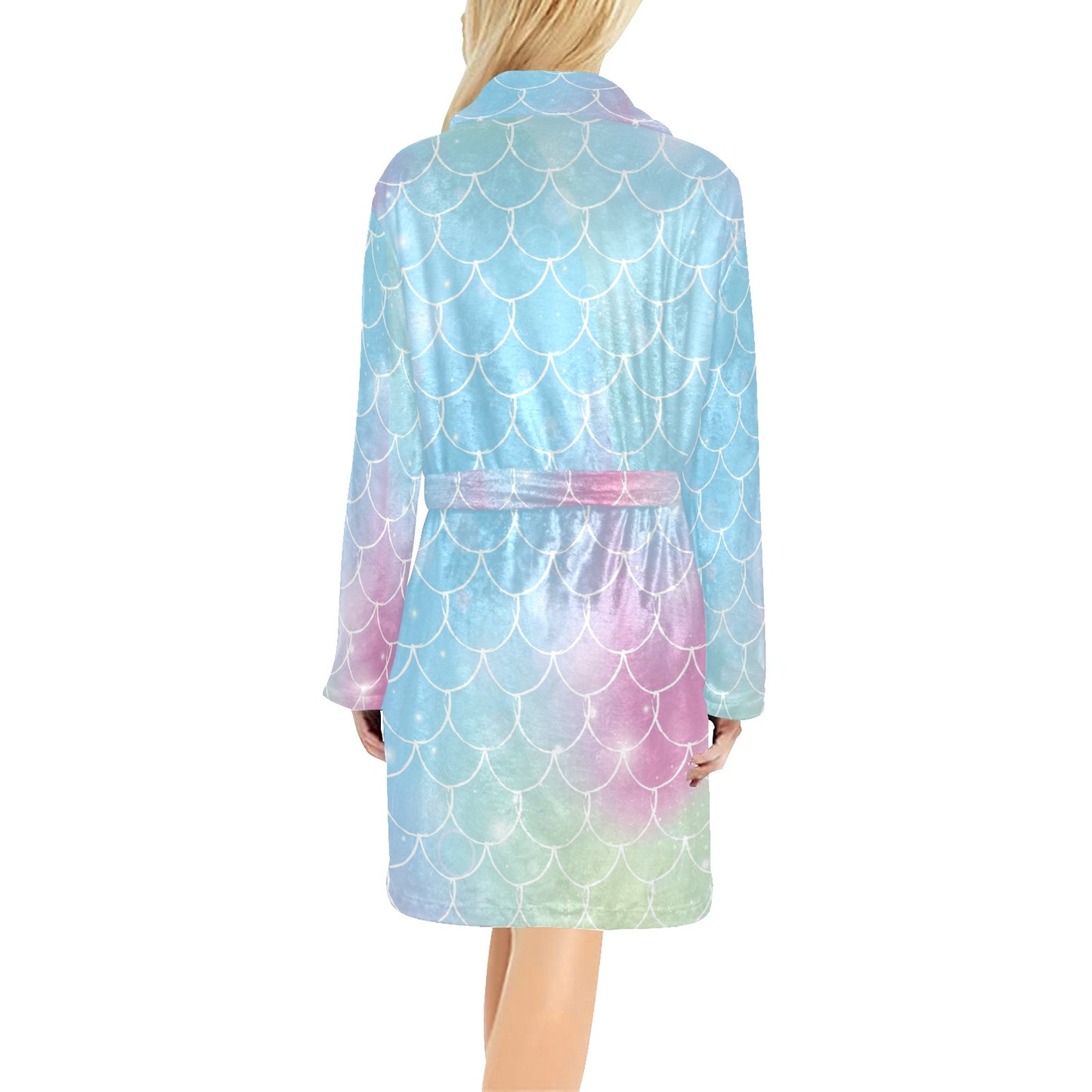 Rainbow Pattern Print Design A06 Women's Fleece Robe