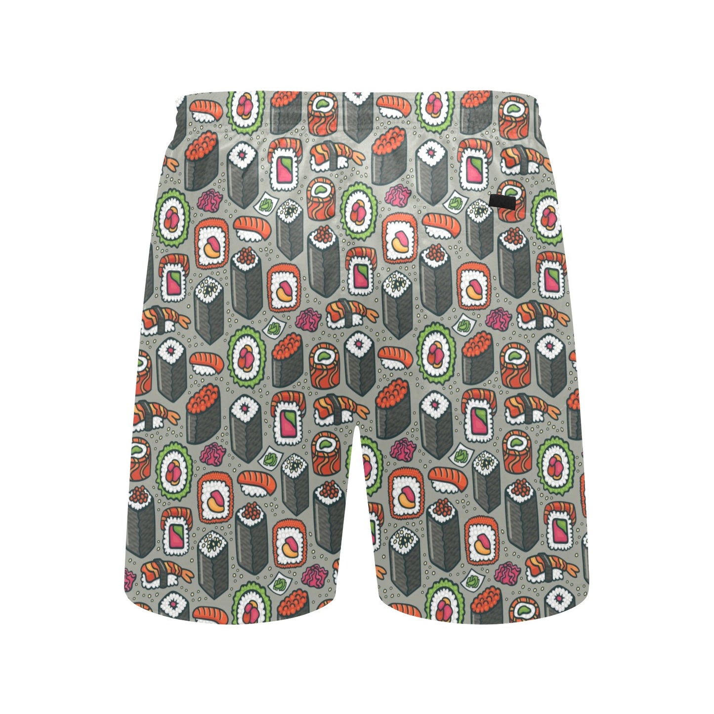 Sushi Print Design LKS301 Men's Swim Trunks Beach Shorts