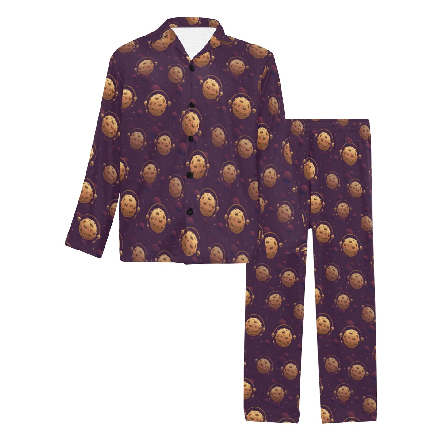 Cookie Pattern Print Design 03 Men's Long Pajama Set