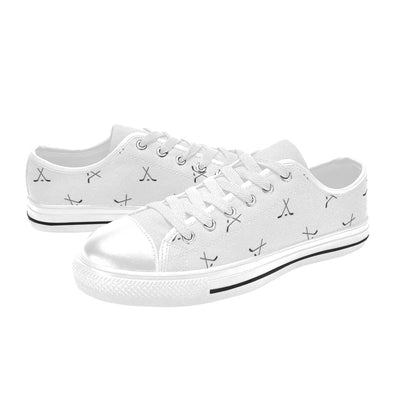 Hockey Print Design LKS304 Women's White Low Top Shoes