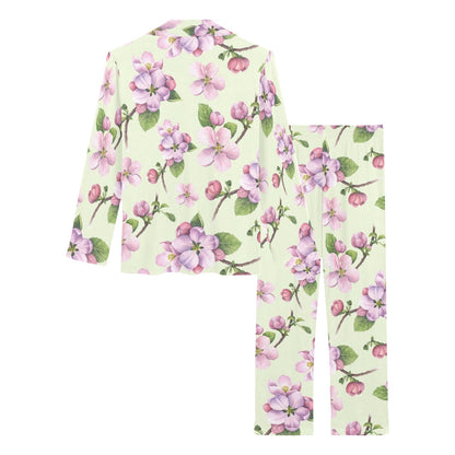 Apple blossom Pattern Print Design AB05 Women's Long Pajama Set