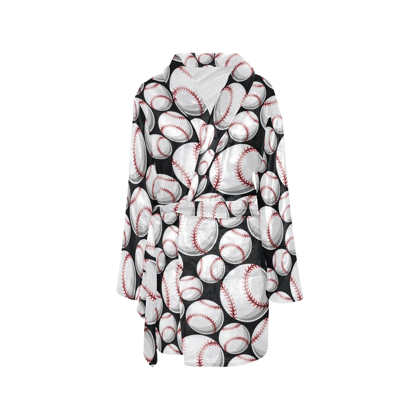 Baseball Black Background Women's Fleece Robe