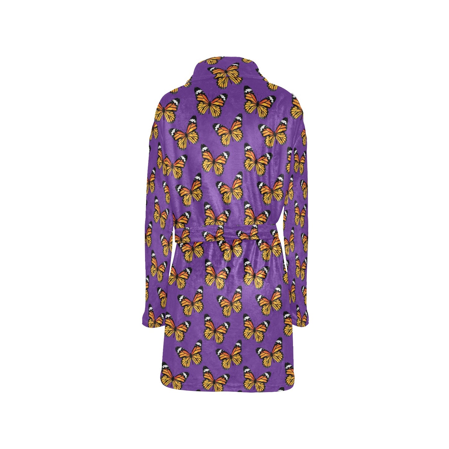 Monarch Butterfly Purple Print Pattern Women's Fleece Robe