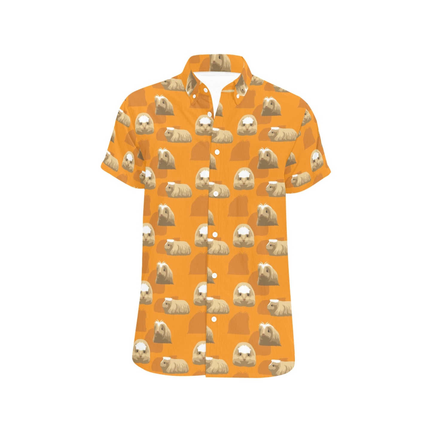 Guinea Pig Print Design LKS403 Men Short Sleeve Button Up Shirt