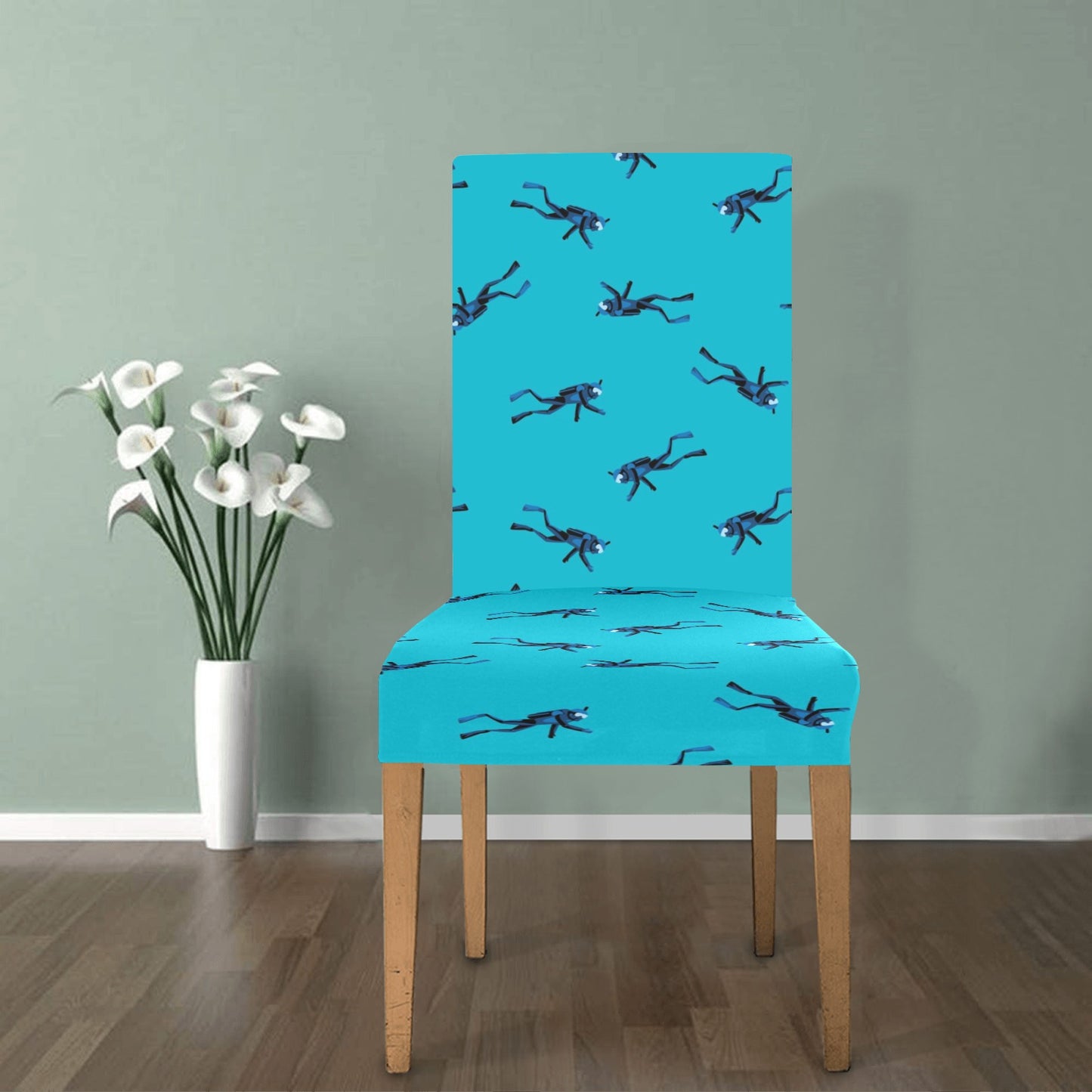 Scuba Driver Print Design LKS304 Dining Chair Slipcover