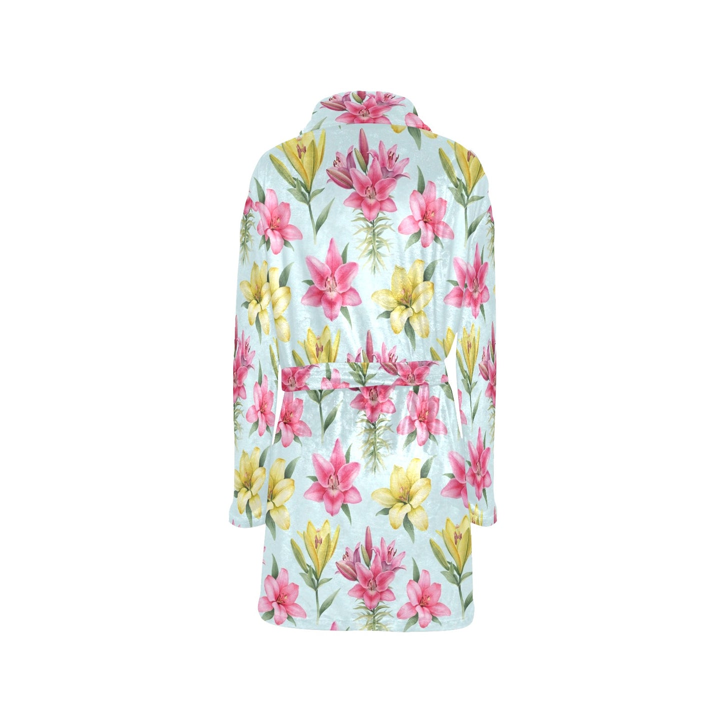 Lily Pattern Print Design LY010 Women's Fleece Robe
