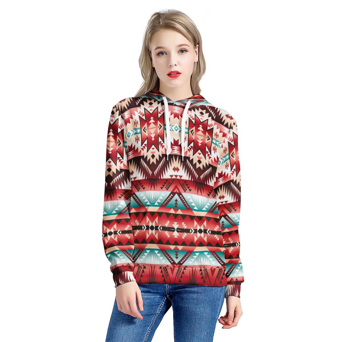 Aztec Western Style Print Pattern Pullover Hoodie