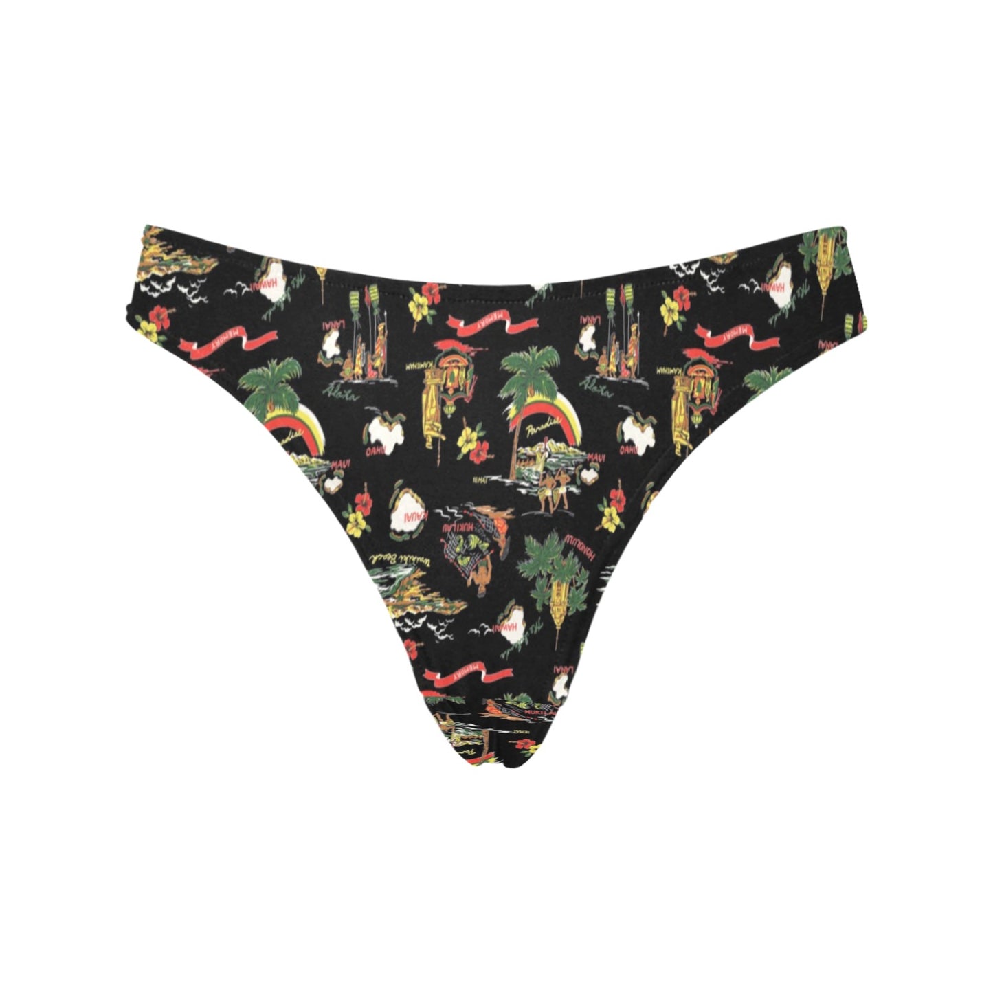 Hawaiian Island Themed Print Women's Thongs