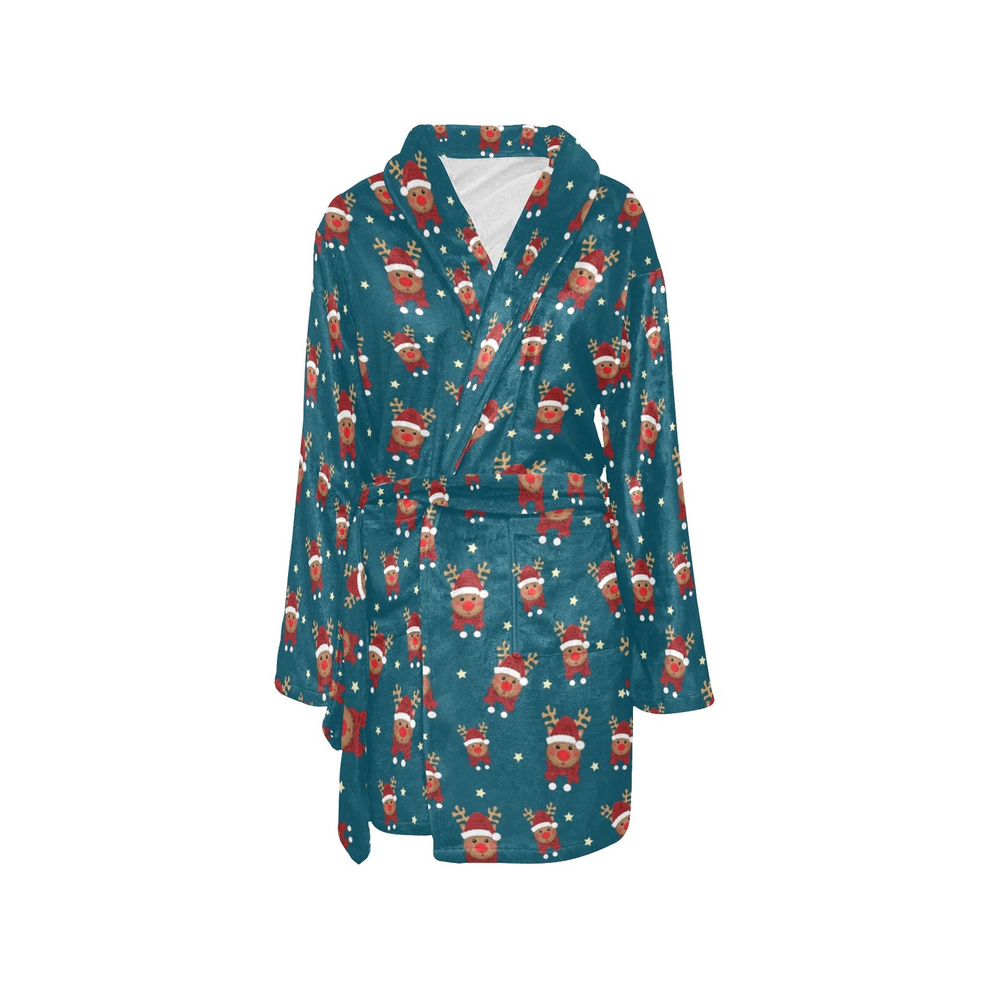 Reindeer Print Design LKS406 Women's Fleece Robe