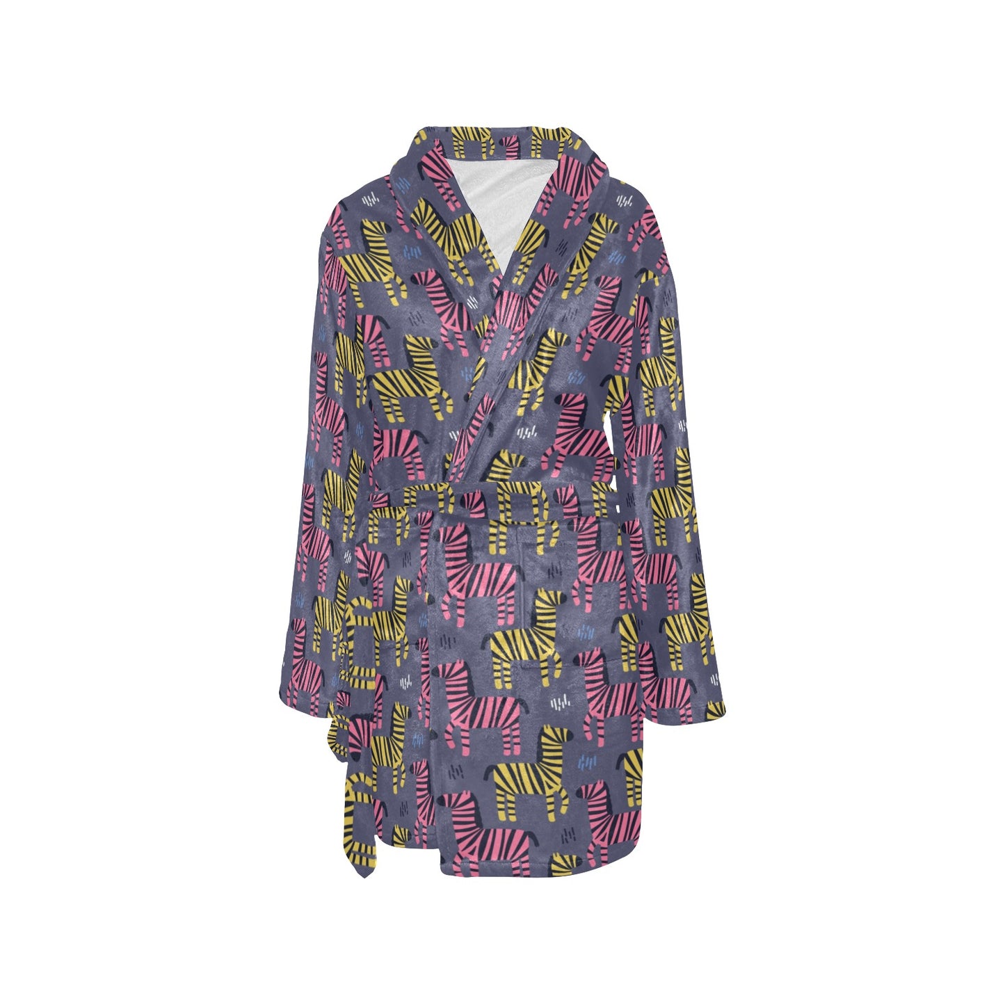 Zebra Print Design LKS303 Women's Fleece Robe