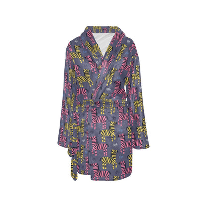 Zebra Print Design LKS303 Women's Fleece Robe