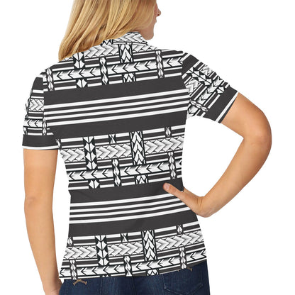Samoan Tattoo Print Design LKS304 Women's Polo Shirt
