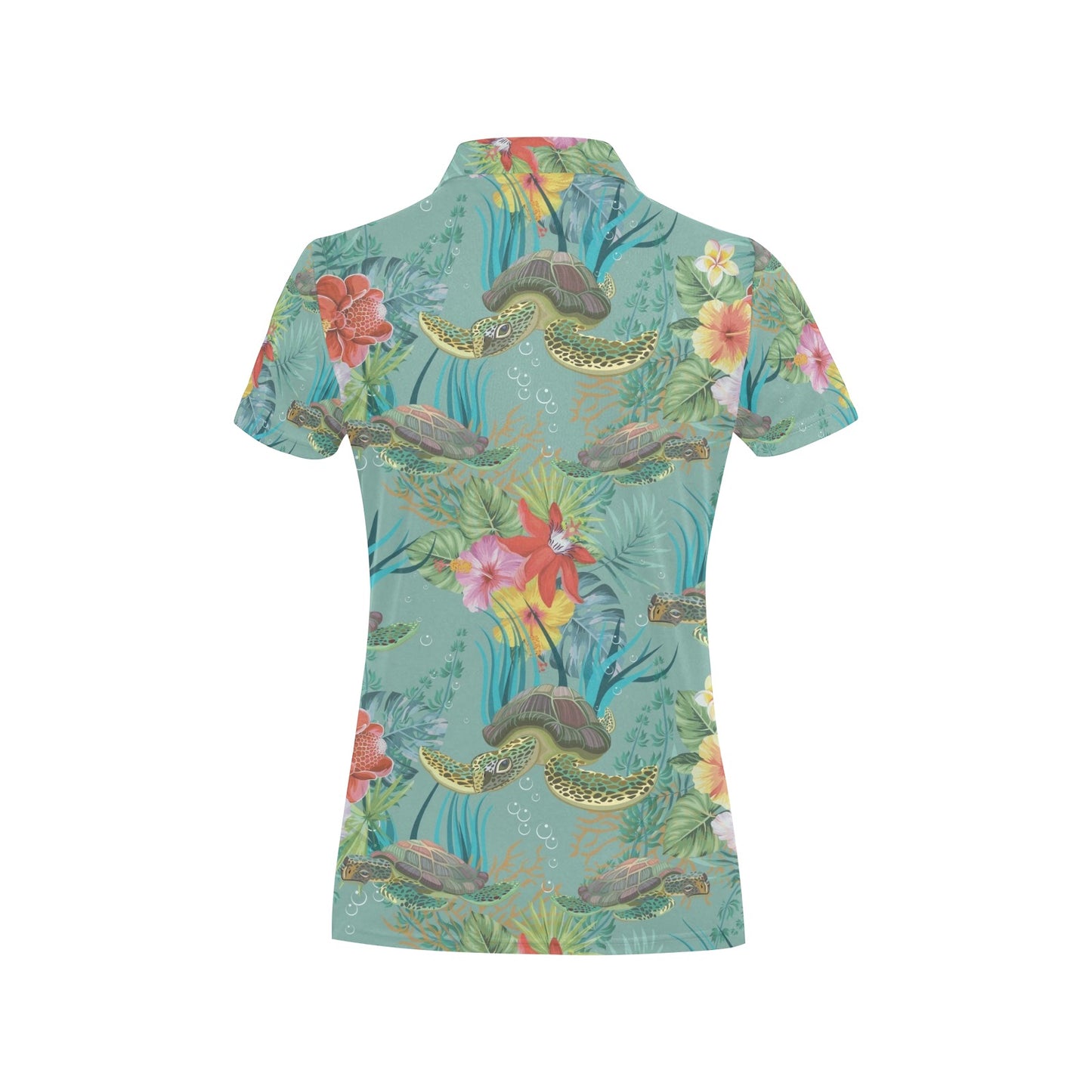 Sea Turtle Pattern Print Design T012 Women's Polo Shirt