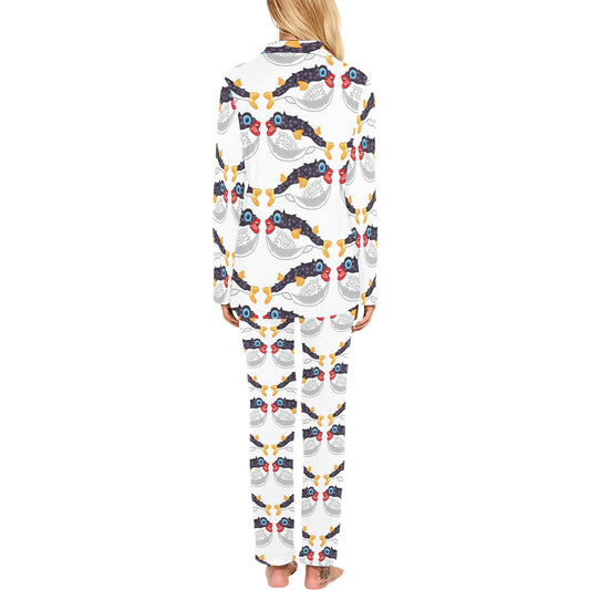 Fugu Pattern Print Design 03 Women's Long Pajama Set