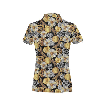 Steampunk Dragonfly Print Design LKS302 Women's Polo Shirt