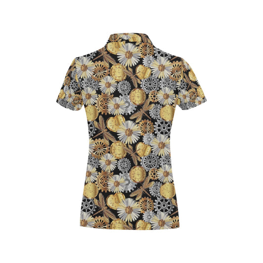 Steampunk Dragonfly Print Design LKS302 Women's Polo Shirt