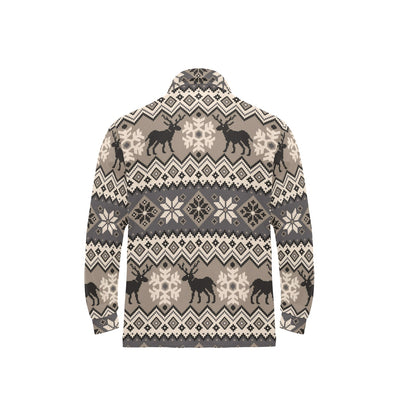 Nordic Pattern Print Design A01 Long Sleeve Polo Shirt For Men's