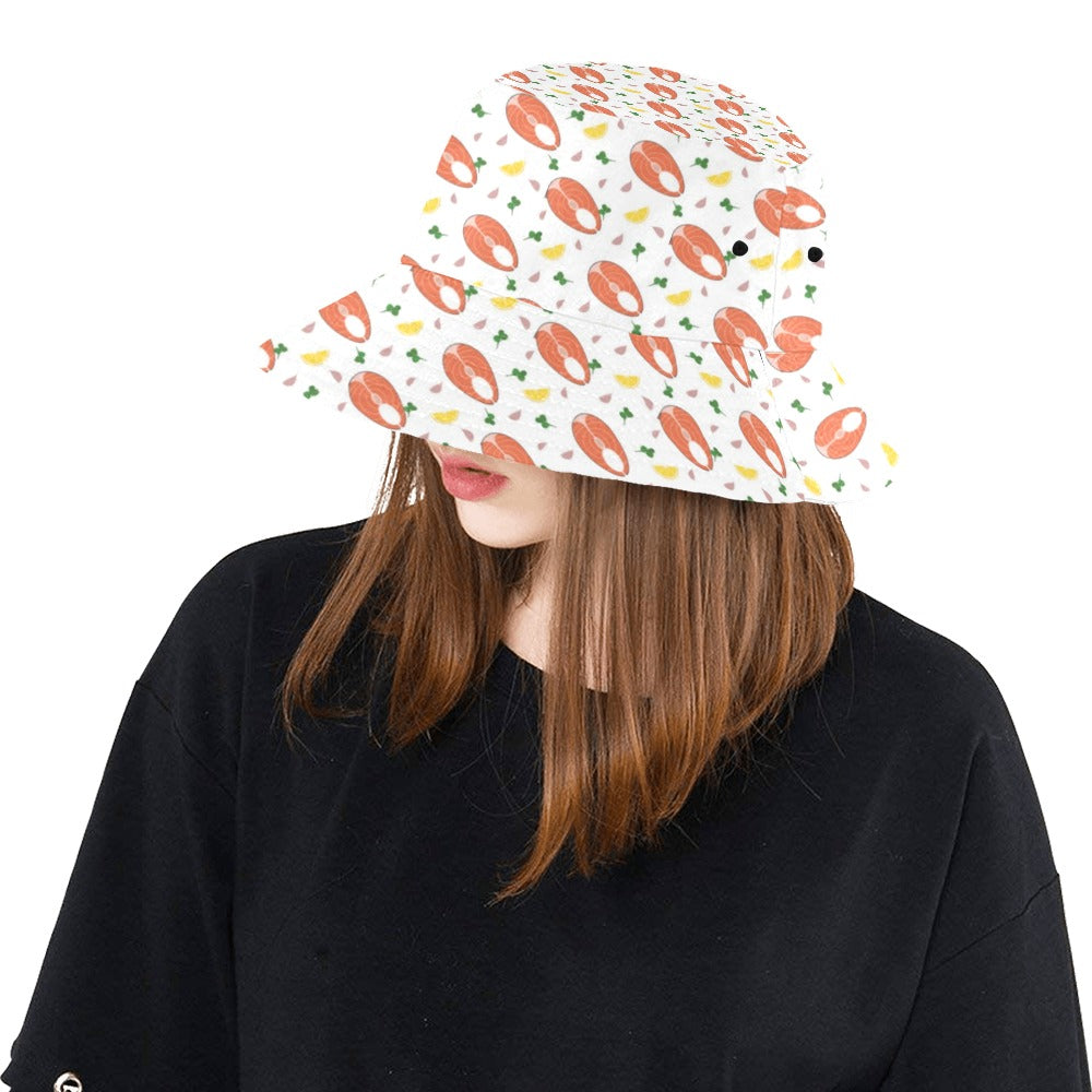 Salmon Steak Print Design LKS303 Unisex Bucket Hat